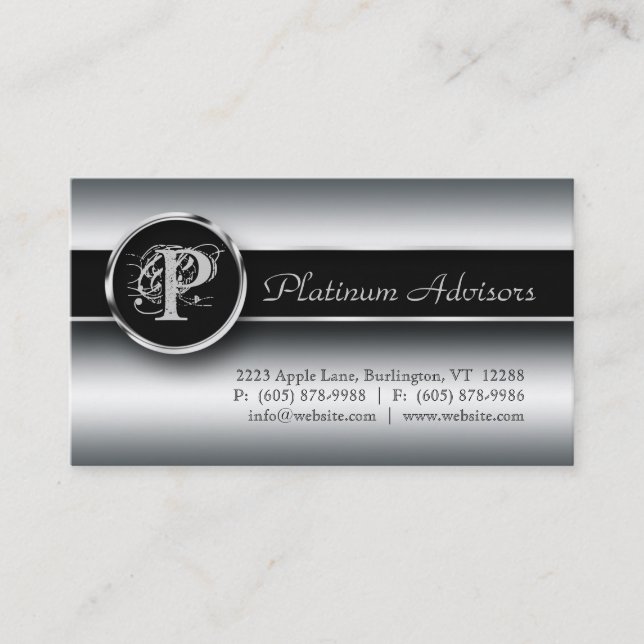 Silver Business Card Beruflich Visitenkarte (Vorderseite)