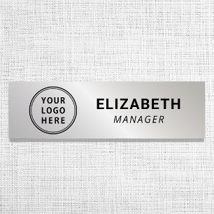 Silver-Business-Logo Namensschild