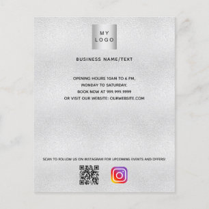 Silver Business Logo qr Code Instanagramm benutzer Flyer