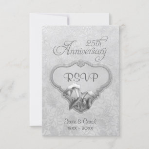 Silver Calla UAWG 25. Hochzeitstag RSVP Karte