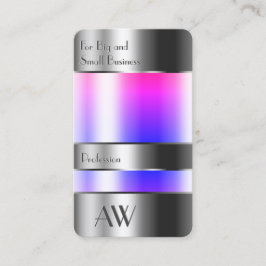Silver Can Optics Pink Blue Fluids und Monogram Visitenkarte