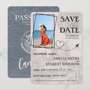 Silver Cancun Passport Save the Date