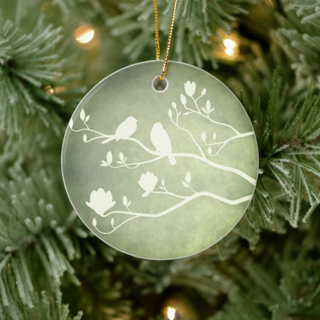 Silver Candelabra (grün) - Keramik Ornament (Baum)