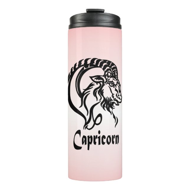 Silver Capricorn the Sea Goat Zodiac Thermosbecher (Vorderseite)