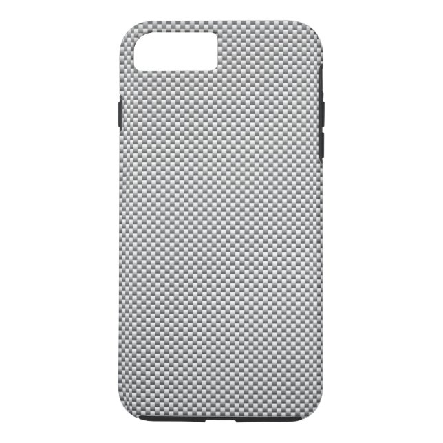 Silver Carbon Fibre Print Case-Mate iPhone Hülle (Rückseite)