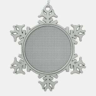 Silver Carbon Fibre Style Print Schneeflocken Zinn-Ornament