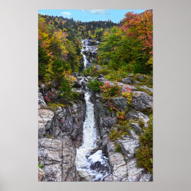 Silver Cascade im Herbst, New Hampshire Poster (Vorne)