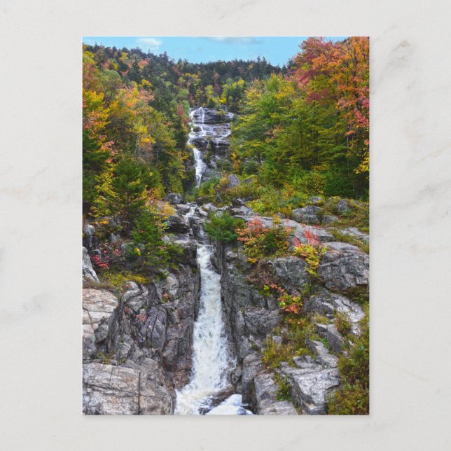 Silver Cascade im Herbst, New Hampshire Postkarte (Vorderseite)