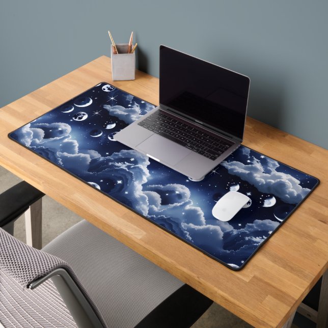 Silver Celestial Moon for Modern Astrology Decor Schreibtischunterlage (Büro 2)