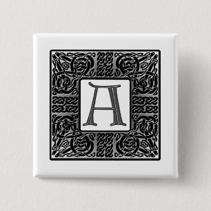 Silver Celtic "A Monogram" Button