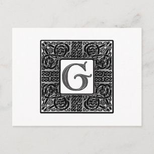 Silver Celtic "G Monogram" Postkarte