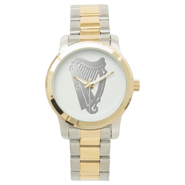 Silver Celtic Harp Watch Armbanduhr (Vorderseite)