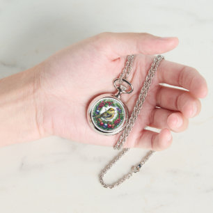 Silver Cfarbene Weihnachtsgestanzte Glass Bird Armbanduhr