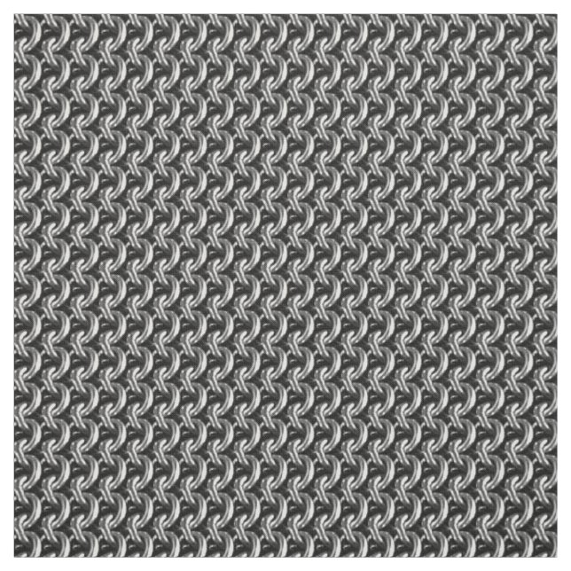 Silver Chainmaille Print Goth Muster Fabric Stoff (Muster)