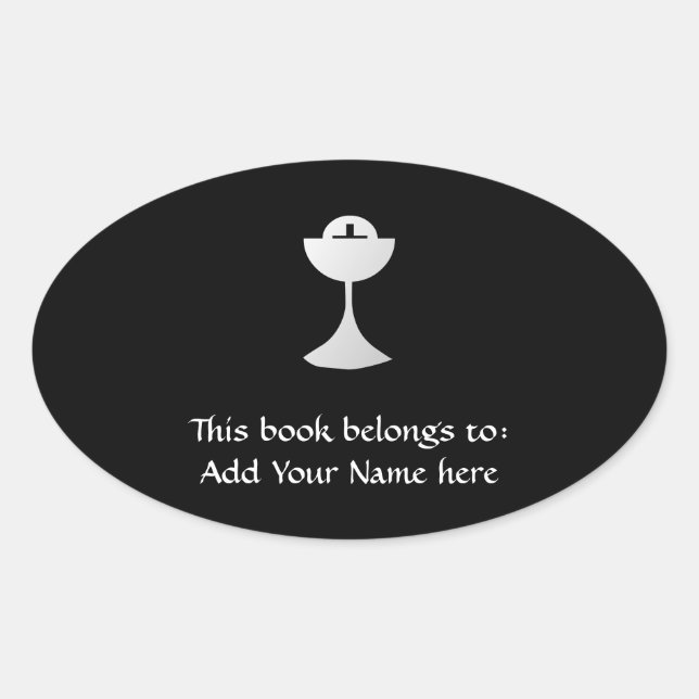 Silver Chalice und Host Ovaler Aufkleber (Vorderseite)