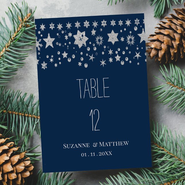 Silver Chirstmas Fee leichte Winter Tischnummern (Silver Chirstmas fairy light winter Table Numbers)
