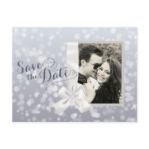 Silver Christmas Foto Wedding Save the Date