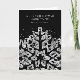 Silver Christmas Glitzer Snowflake Corporate Feiertagskarte