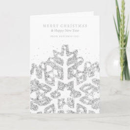 Silver Christmas Glitzer Snowflake Corporate Feiertagskarte