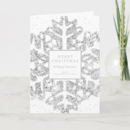 Silver Christmas Glitzer Snowflake Corporate Feiertagskarte