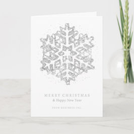 Silver Christmas Glitzer Snowflake Corporate Feiertagskarte