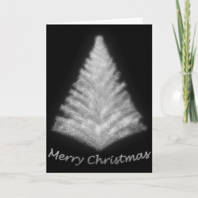 Silver Christmas Tree #2 Feiertagskarte (Vorderseite)