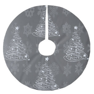 Silver Christmas Tree Modernes Design Polyester Weihnachtsbaumdecke