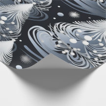 Silver Christmas Tree Wrapping Paper