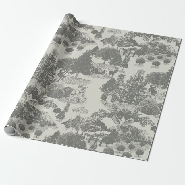 Silver Christmas Winter Wonderland Geschenkpapier (Ungerollt)