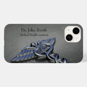 Silver Chrome Caduceus Symbol Beruflich Medical Case-Mate iPhone 14 Hülle
