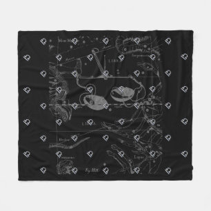 Silver Chrome Libra Zodiac Sign auf Hevelius Fleecedecke
