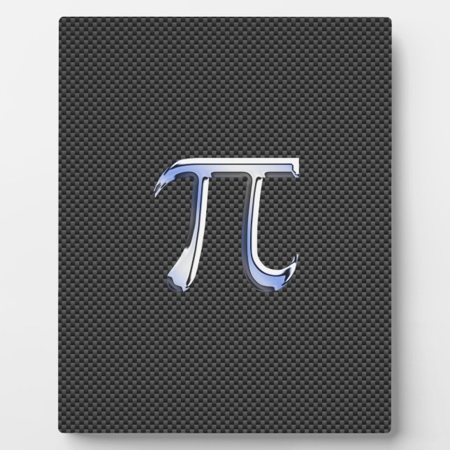 Silver Chrome like Pi Symbol auf Carbon Fibre Fotoplatte (Vorderseite)