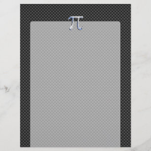 Silver Chrome like Pi Symbol auf Carbon Fibre Prin