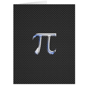 Silver Chrome like Pi Symbol auf Carbon Fibre Prin