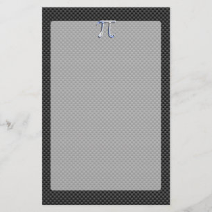 Silver Chrome like Pi Symbol auf Carbon Fibre Prin Briefpapier