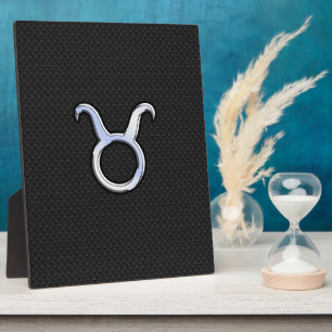 Silver Chrome like Taurus Zodiac Sign Fotoplatte