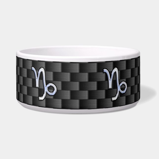 Silver Chrome wie Capricorn Symbol Carbon Fibre Napf (Vorderseite)