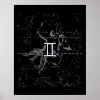 Silver Chrome wie Gemini Zodiac Sign auf Hevelius