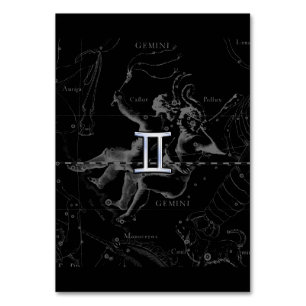 Silver Chrome wie Gemini Zodiac Sign auf Hevelius Tischnummer