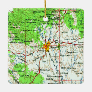 Silver City NM Topo Karte Keramikornament