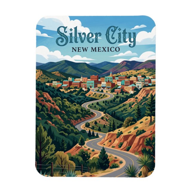 Silver City USA Magnet (Vertikal)