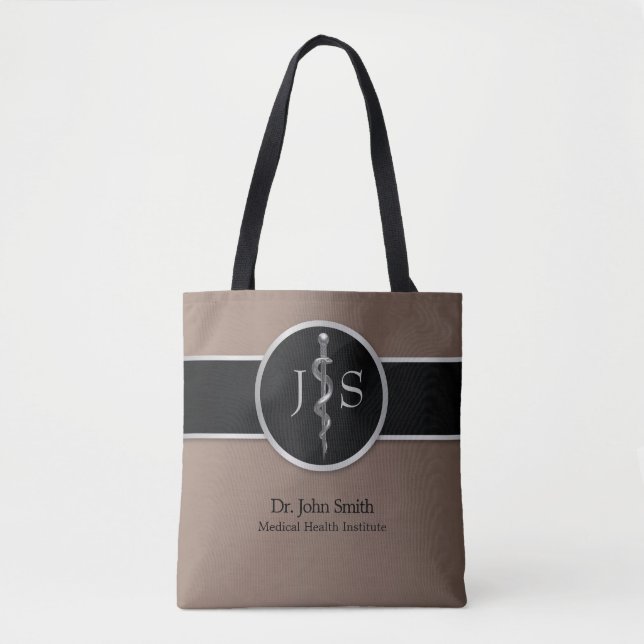 Silver Classy Noble Rod of Asclepius Medical Tasche (Vorderseite)