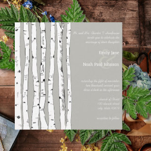 Silver Cloud Birch Tree Einladungen für Hochzeiten