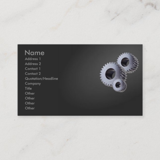 Silver Cogs Business Card Visitenkarte (Vorderseite)