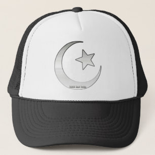 Silver Colored Star und Crescent Symbol Truckerkappe