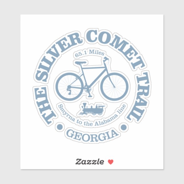 Silver Comet Trail (Radfahren) Aufkleber (Blatt)