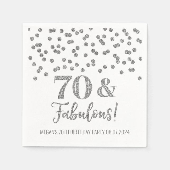 Silver Confetti 70 & Fabulous Serviette (Vorderseite)