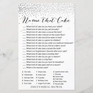 Silver Confetti Brautparty Game DRUCKT