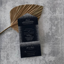 Silver Confetti Calligraphy Wedding