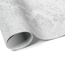 Silver Confetti Damask Royal Princess Glam Vip Geschenkpapier